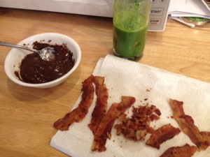 Note my vain attempt to counterbalance this activity with a green smoothie.