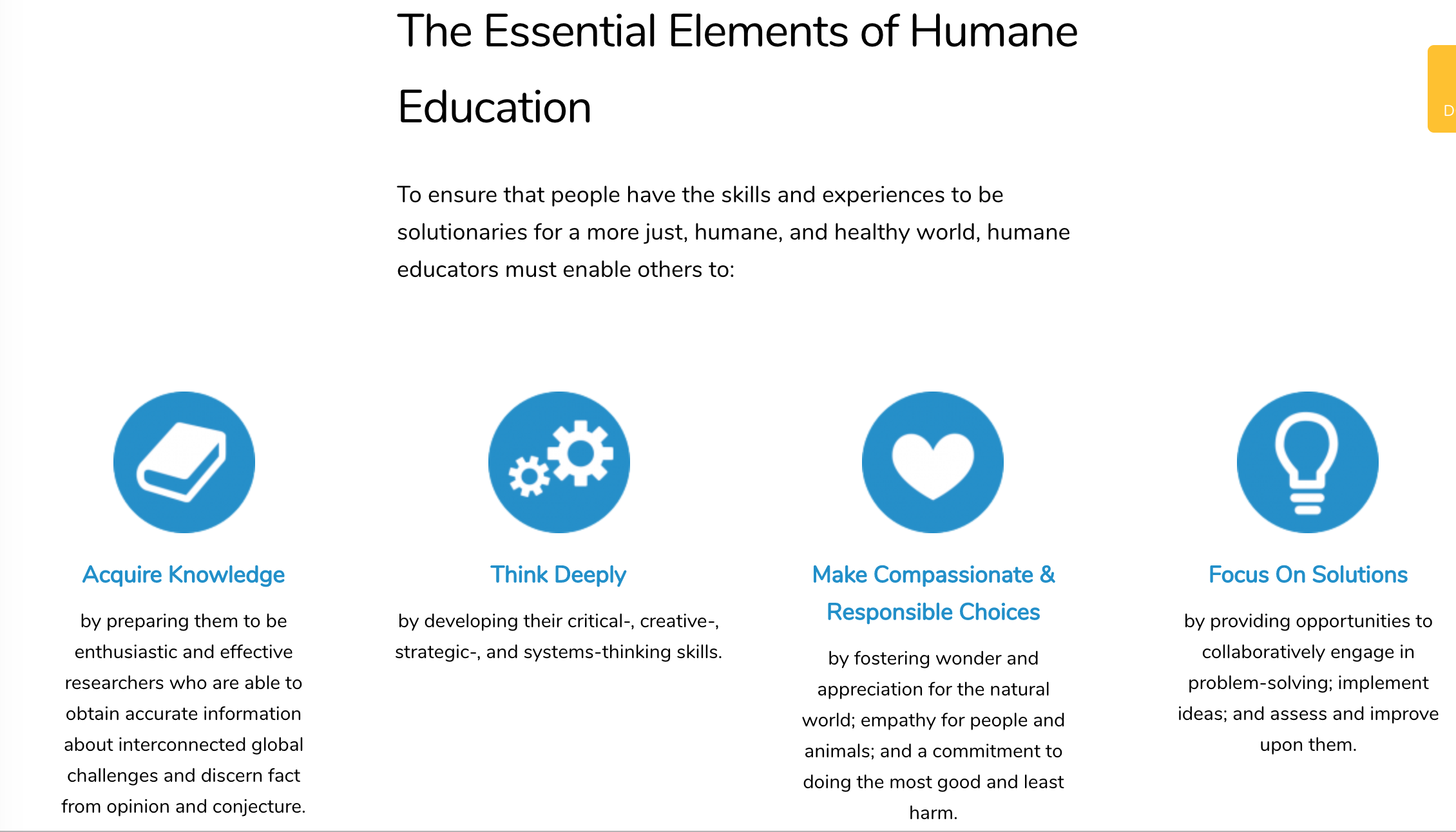 Essential Elements of Humane Ed