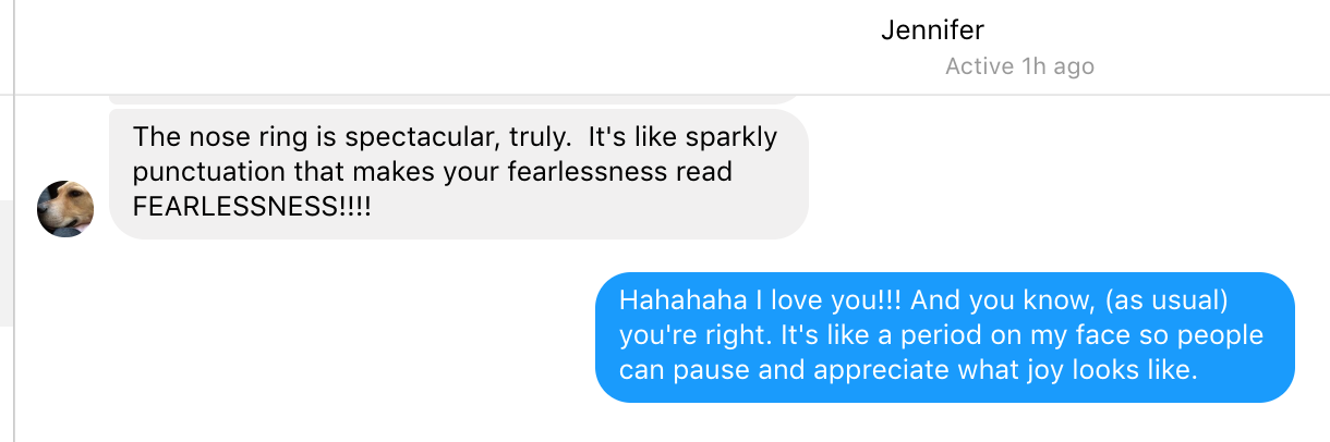 Go Jules Go nose piercing convo with Jenn