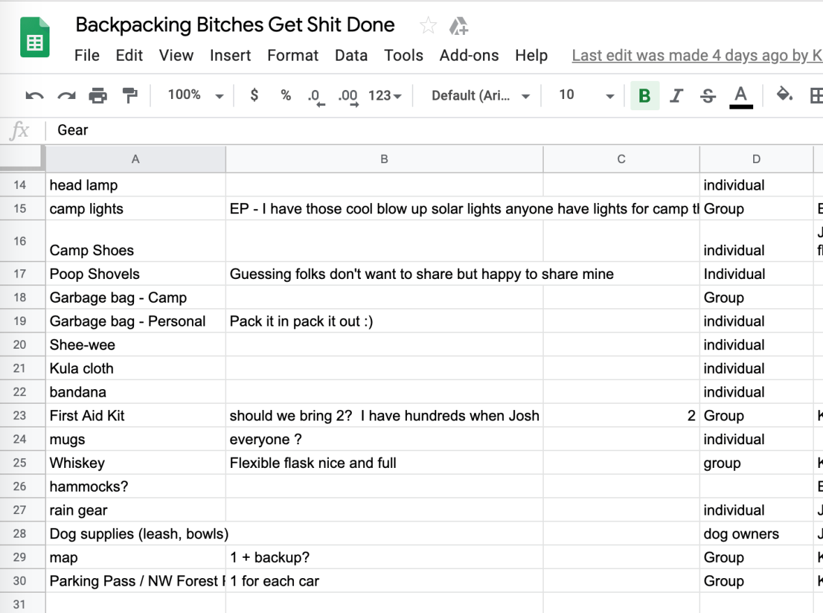 Go Jules Go Backpacking Spreadsheet PM