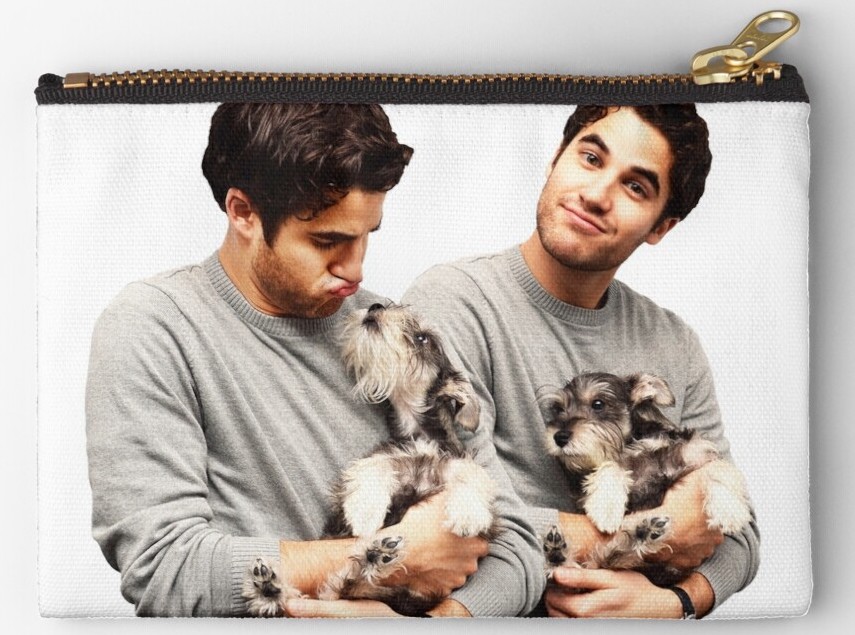 Darren Criss puppies zipper pouch
