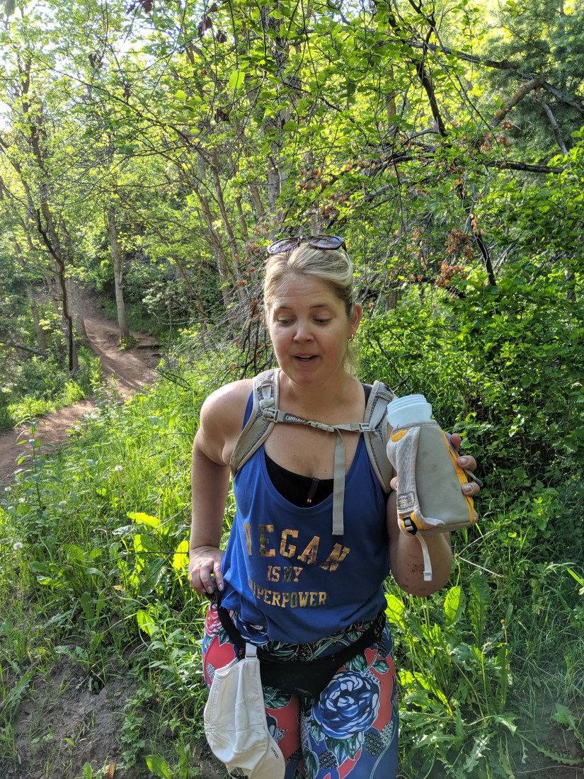 Jules Salt Lake City trying stream water Jun 2019