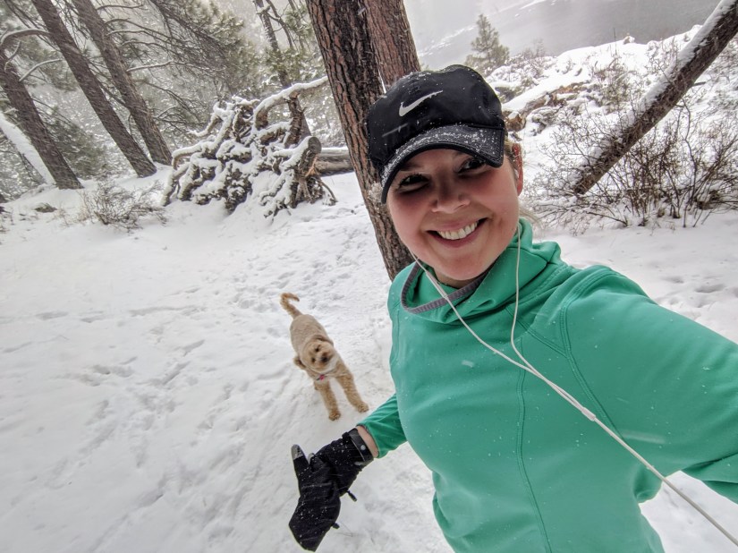 Jules Uncle Jesse snowy run by Deschutes River